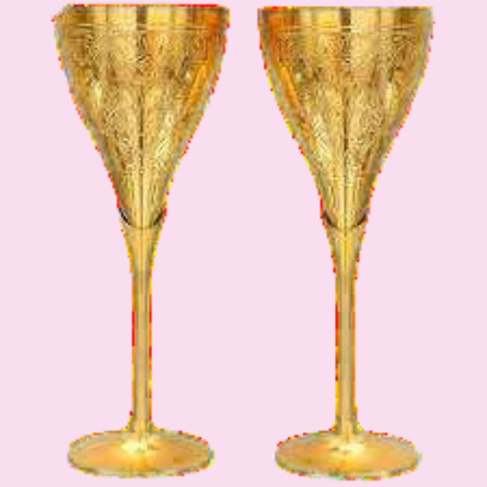 Brass Wine Glass Set