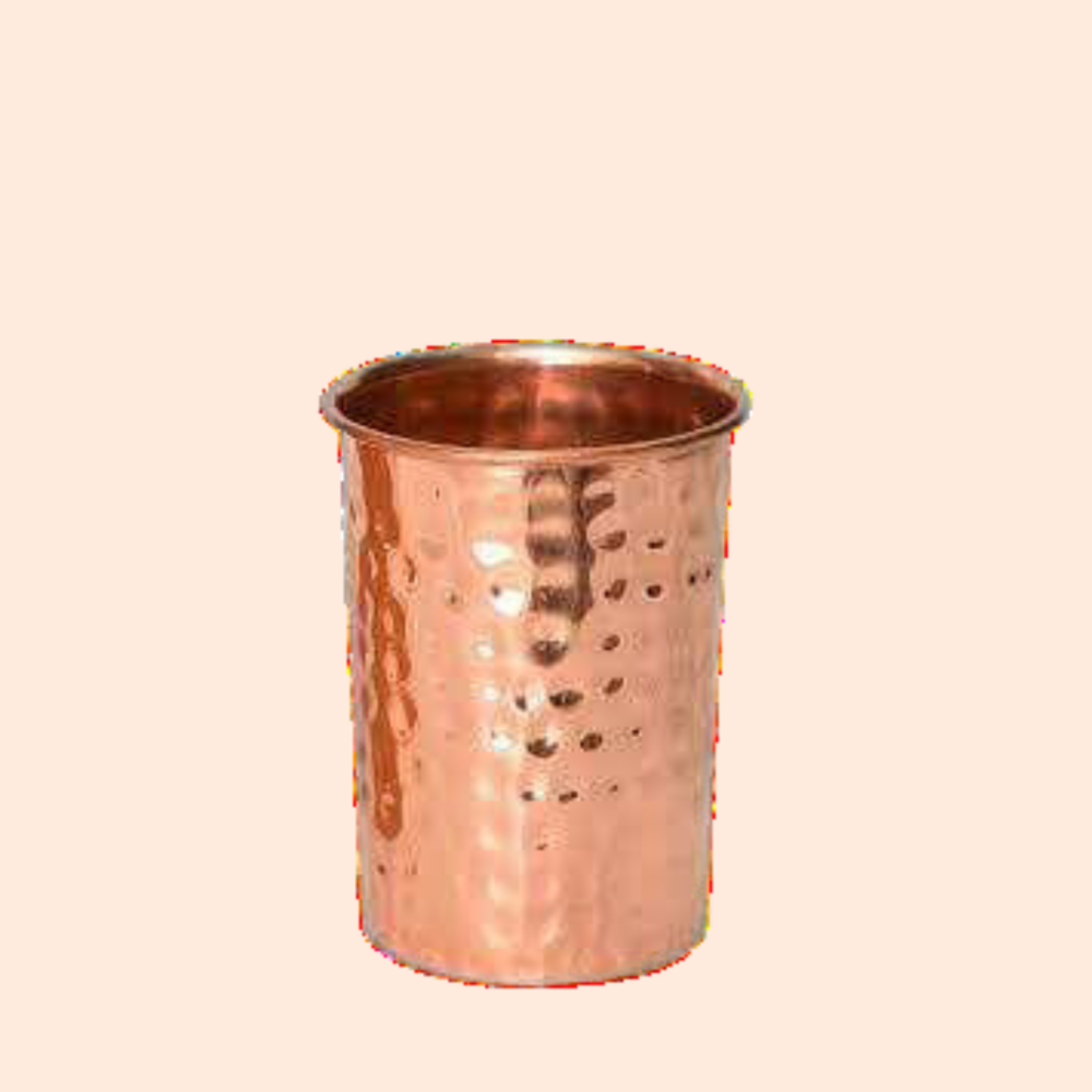 Copper Hammered  Glass