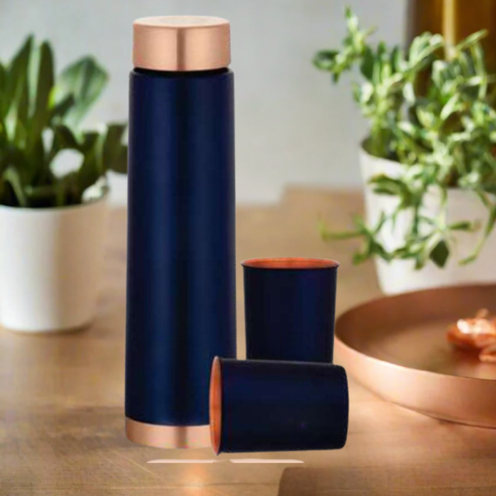 Navy Blue Tower Bottle Gift Set