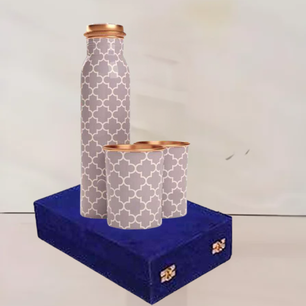 Q7 MEENAKARI COPPER BOTTLE GIFT SET BOX EXTRA