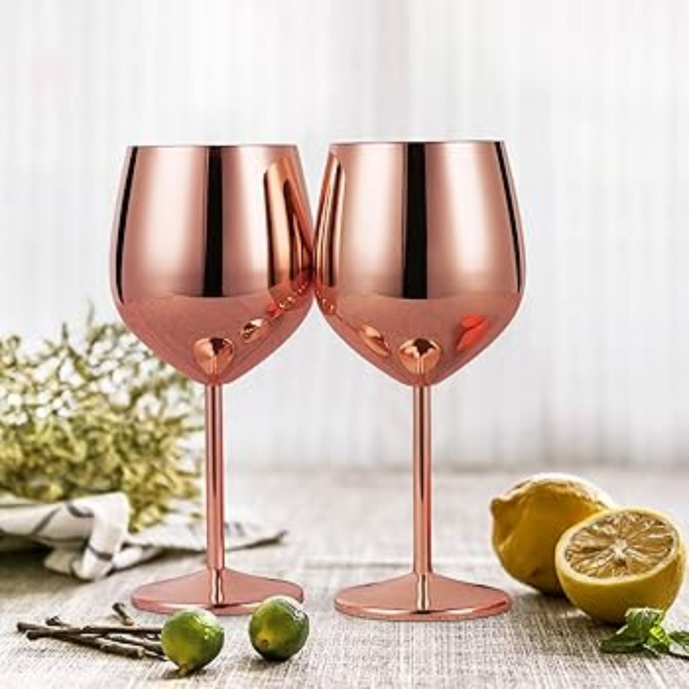 Copper Polished Stainless Steel Wine Glass Gift