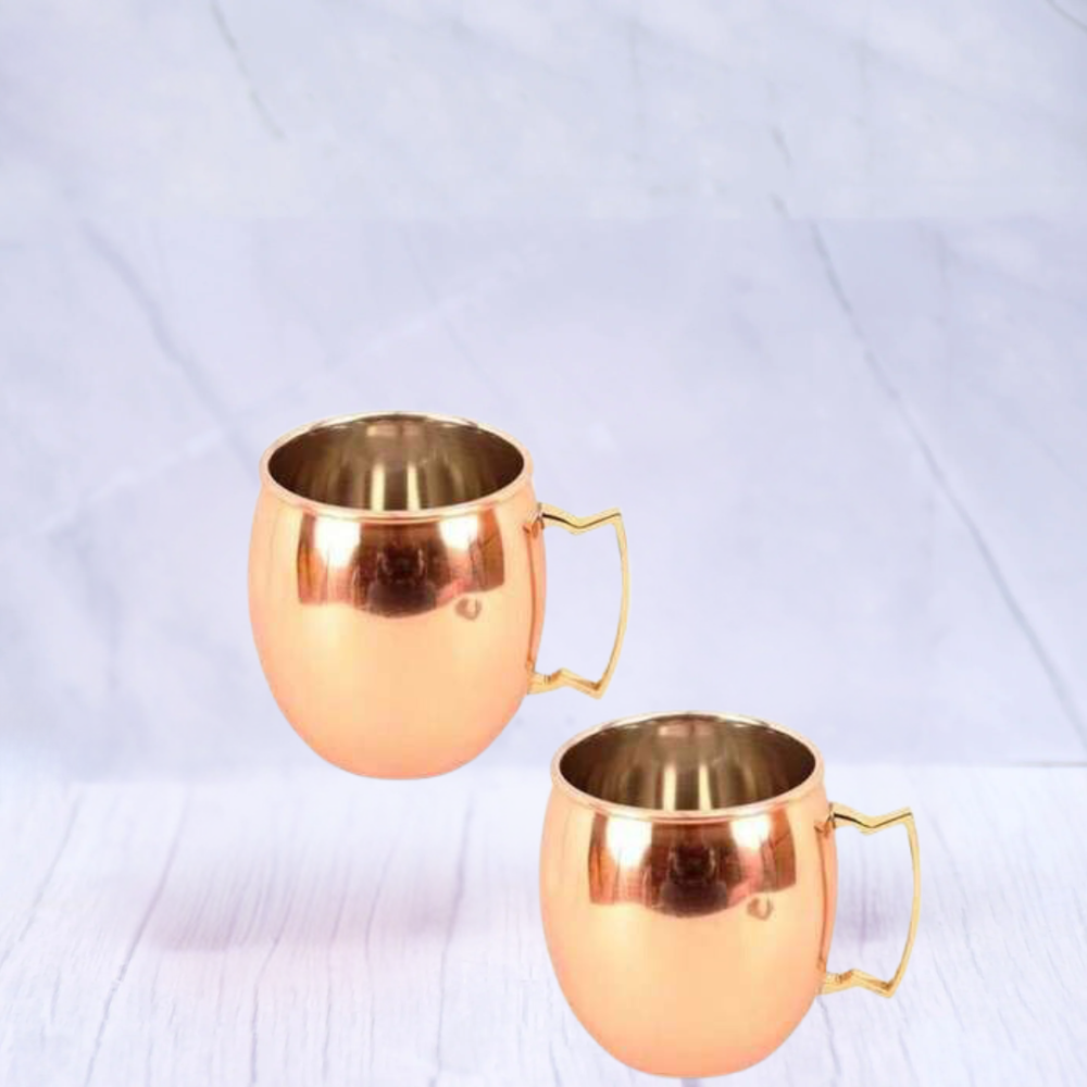 Copper Polished Stainless Steel Mule Mug Set
