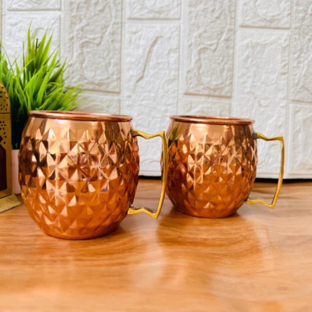 Copper Diamond Design Moscow Mule Beer Mug