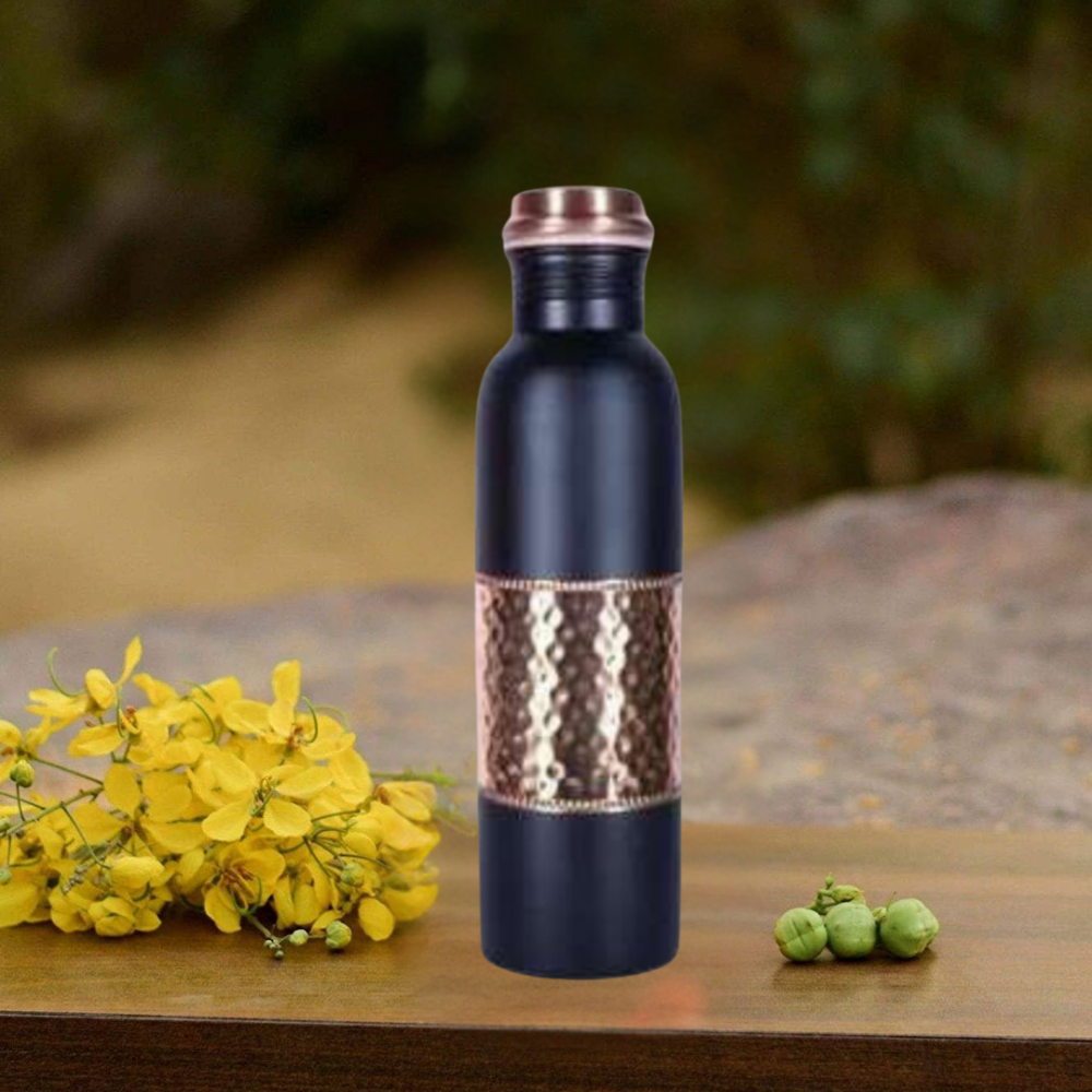 Midnight Hammered Copper Bottle